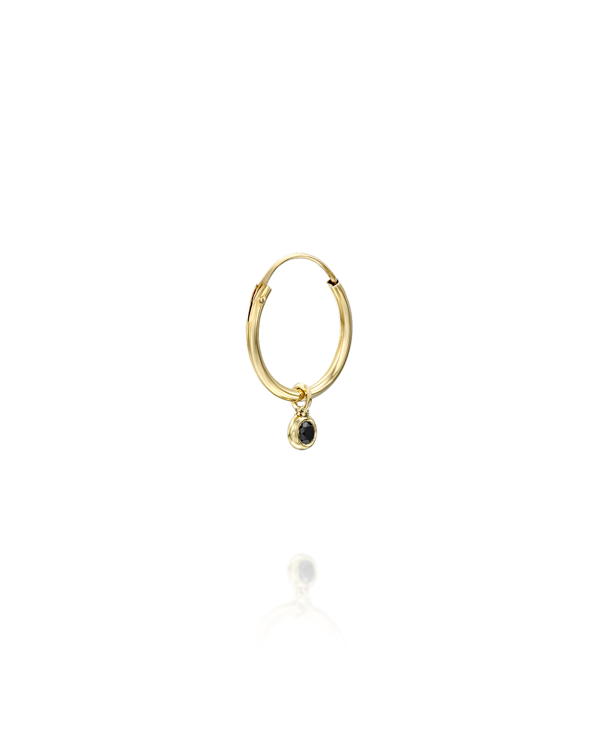 Alex Hoop Gold Earring with Black Diamond