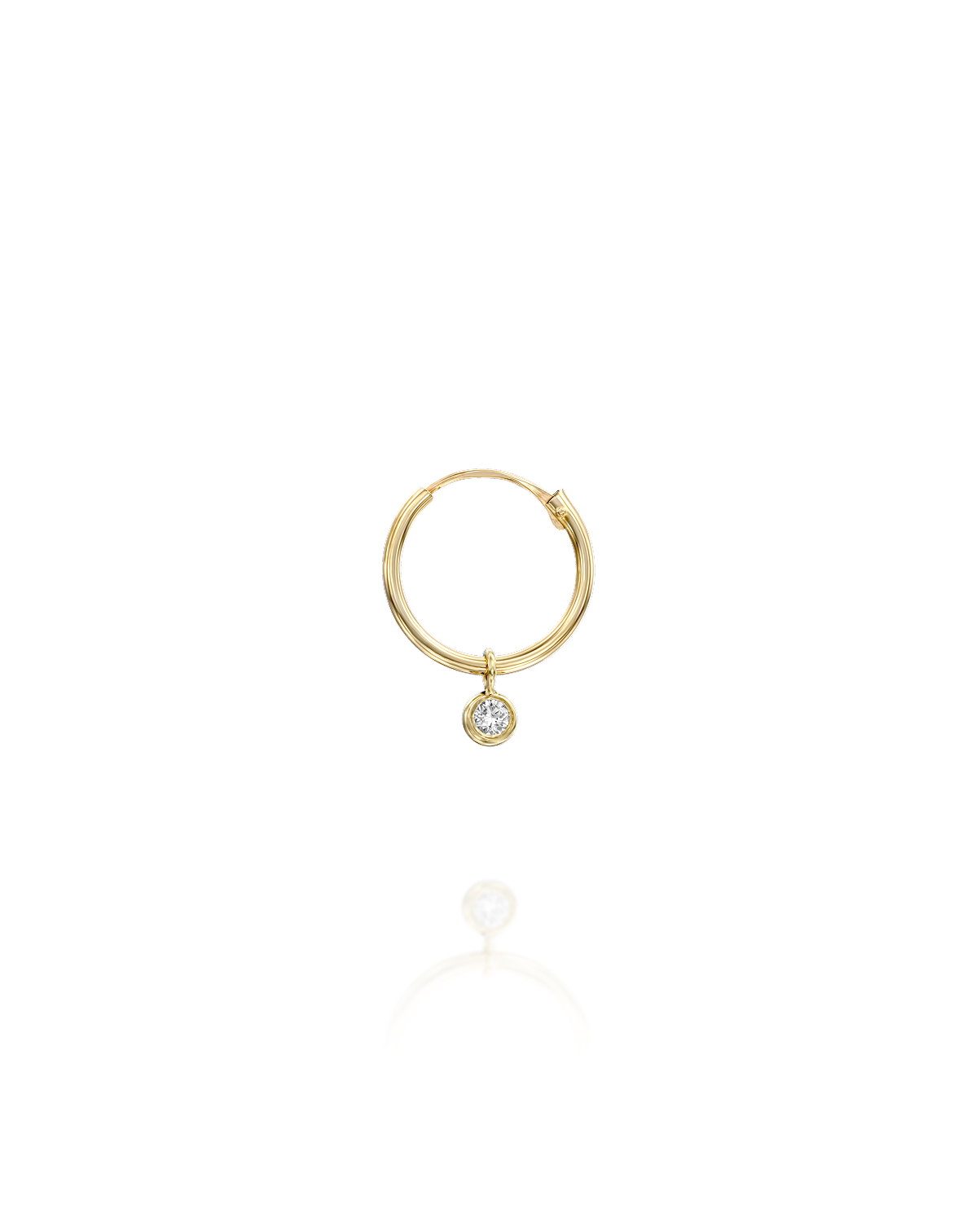Alex Hoop Gold Earring with White Diamond