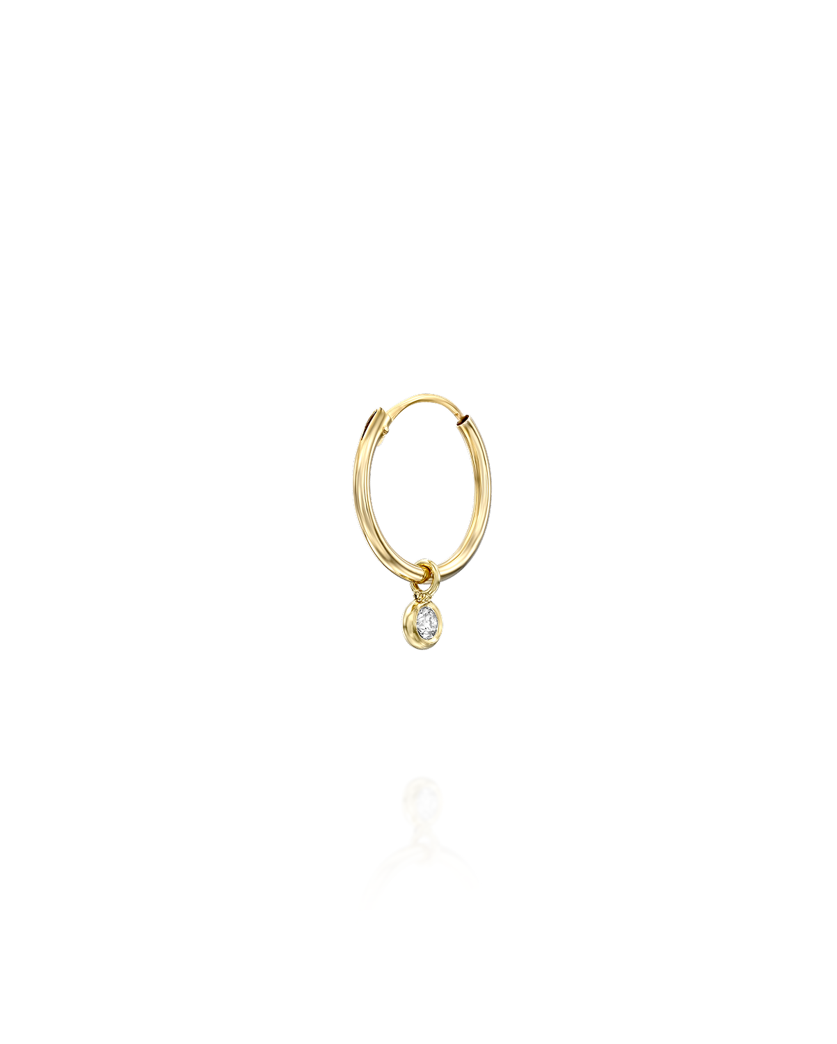 Alex Hoop Gold Earring with White Diamond