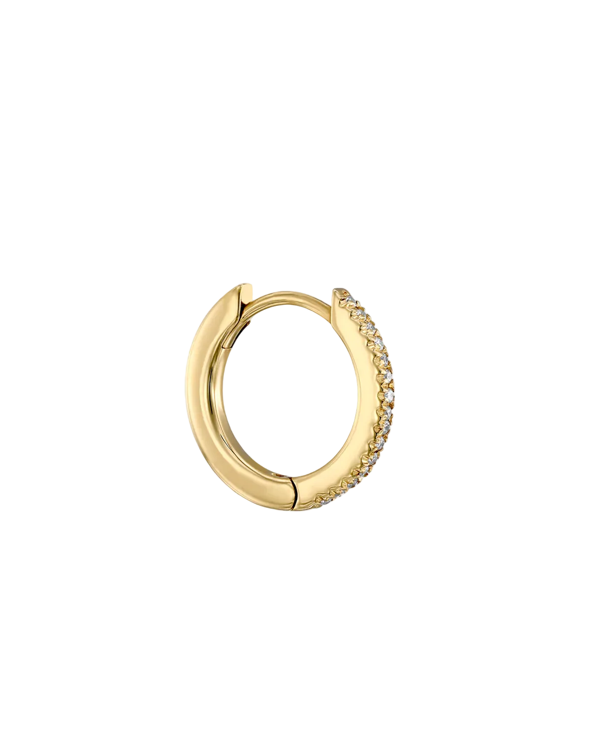 Khloé Large Hoop Gold Earring with White Diamonds