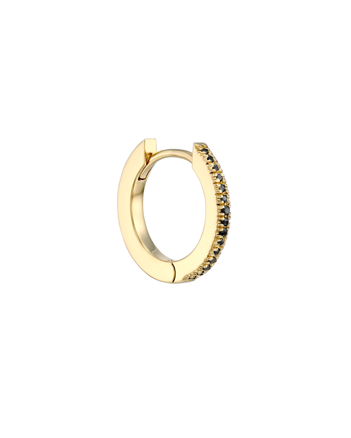 Khloé Large Hoop Gold Earring with Black Diamonds