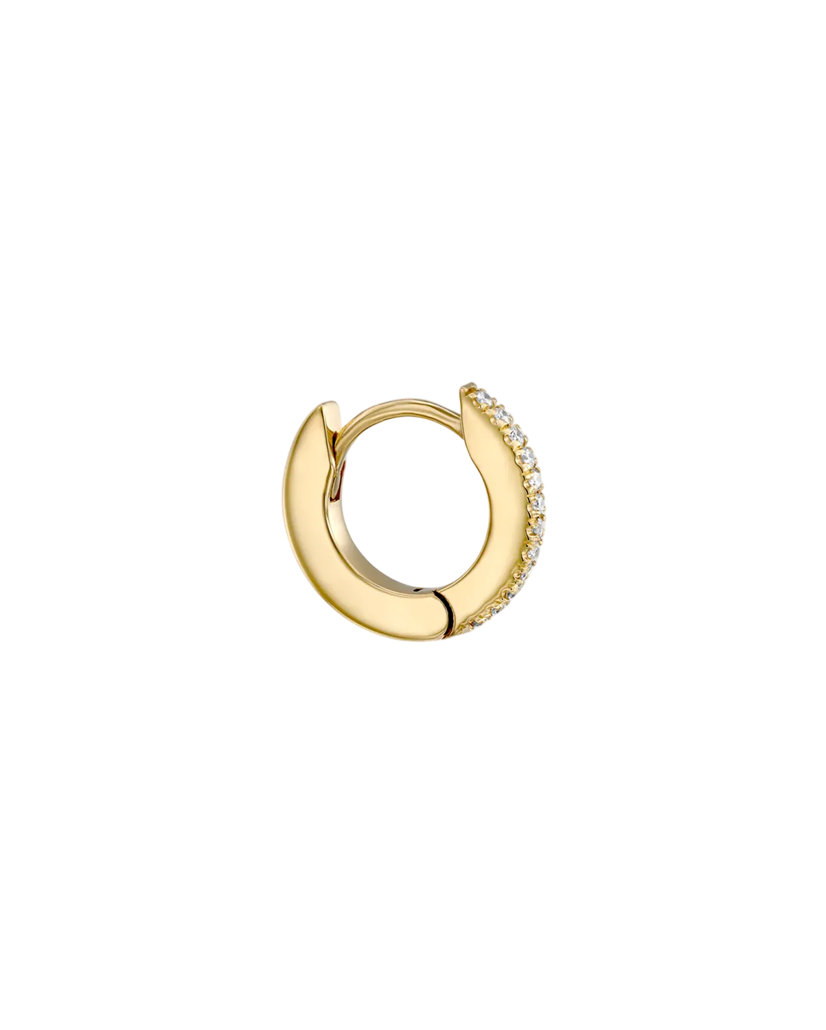 Khloé Small Hoop Gold Earring with White Diamonds