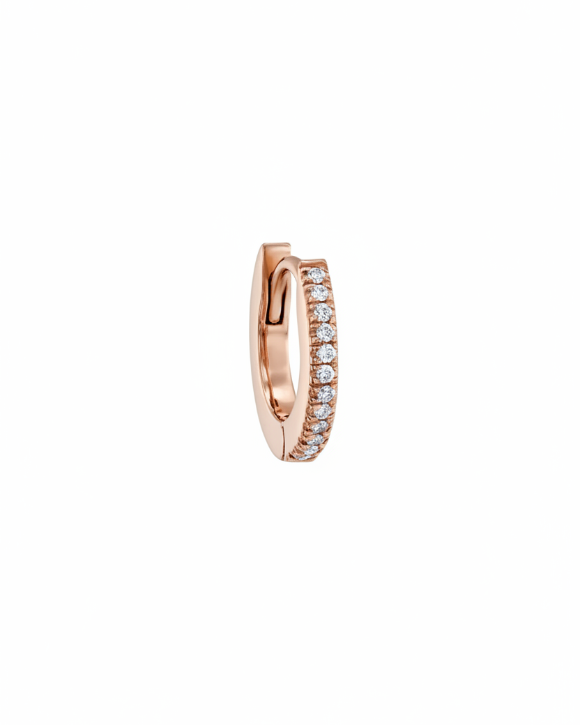 Khloé Small Hoop Gold Earring with White Diamonds