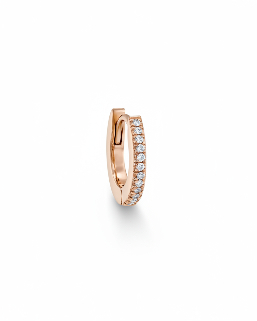 Khloé Medium Hoop Gold Earring with White Diamonds