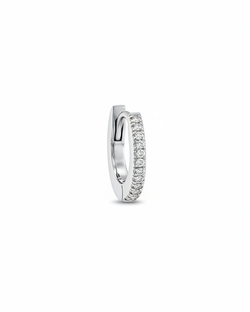 Khloé Medium Hoop Gold Earring with White Diamonds