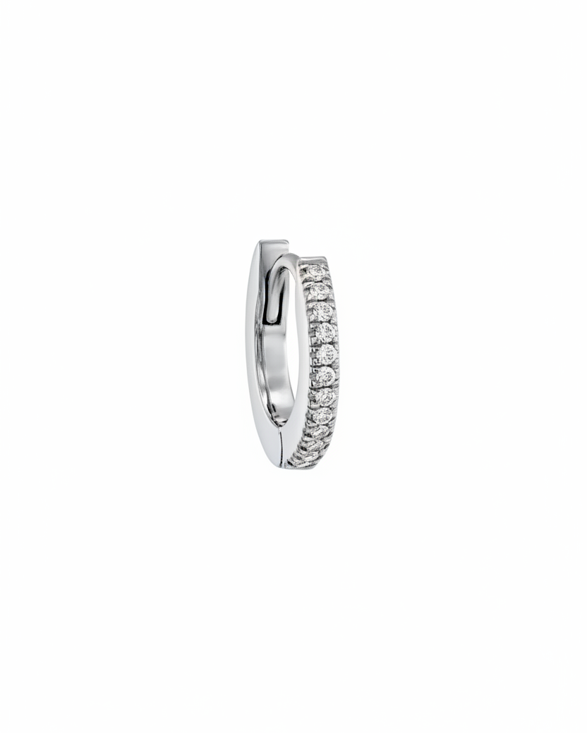 Khloé Small Hoop Gold Earring with White Diamonds