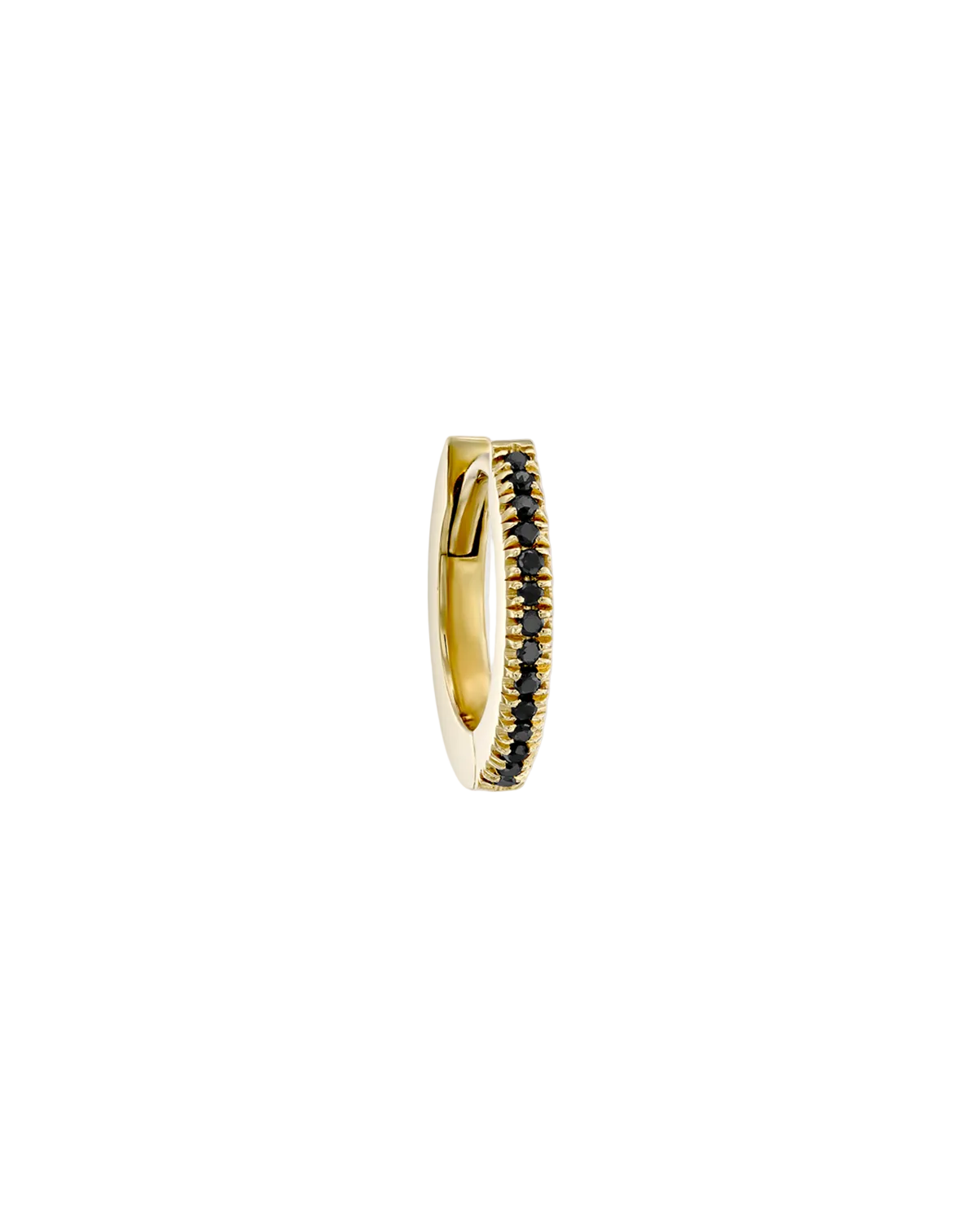 Khloé Medium Hoop Gold Earring with Black Diamonds