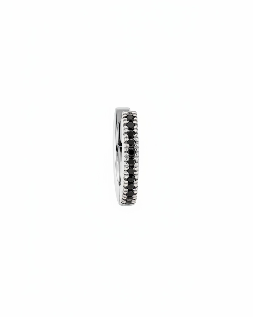 Khloé Small Hoop Gold Earring with Black Diamonds