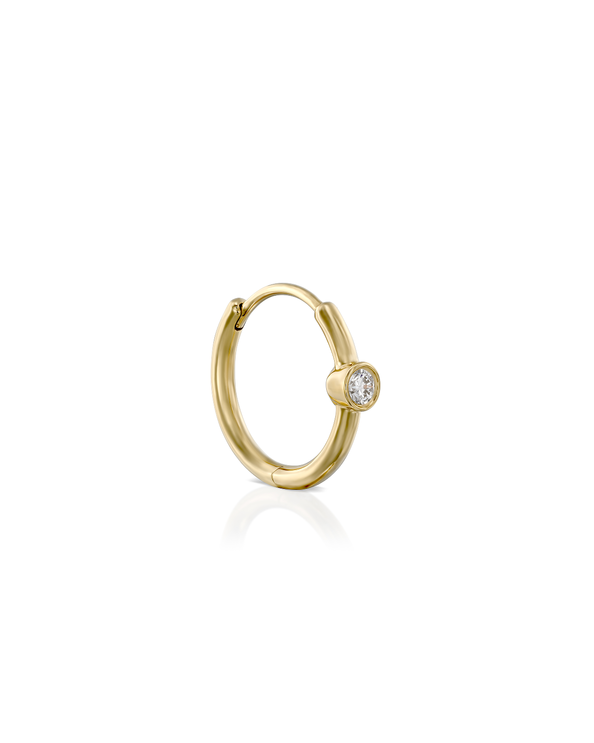 Alexis Hoop Gold Earring with White Diamond
