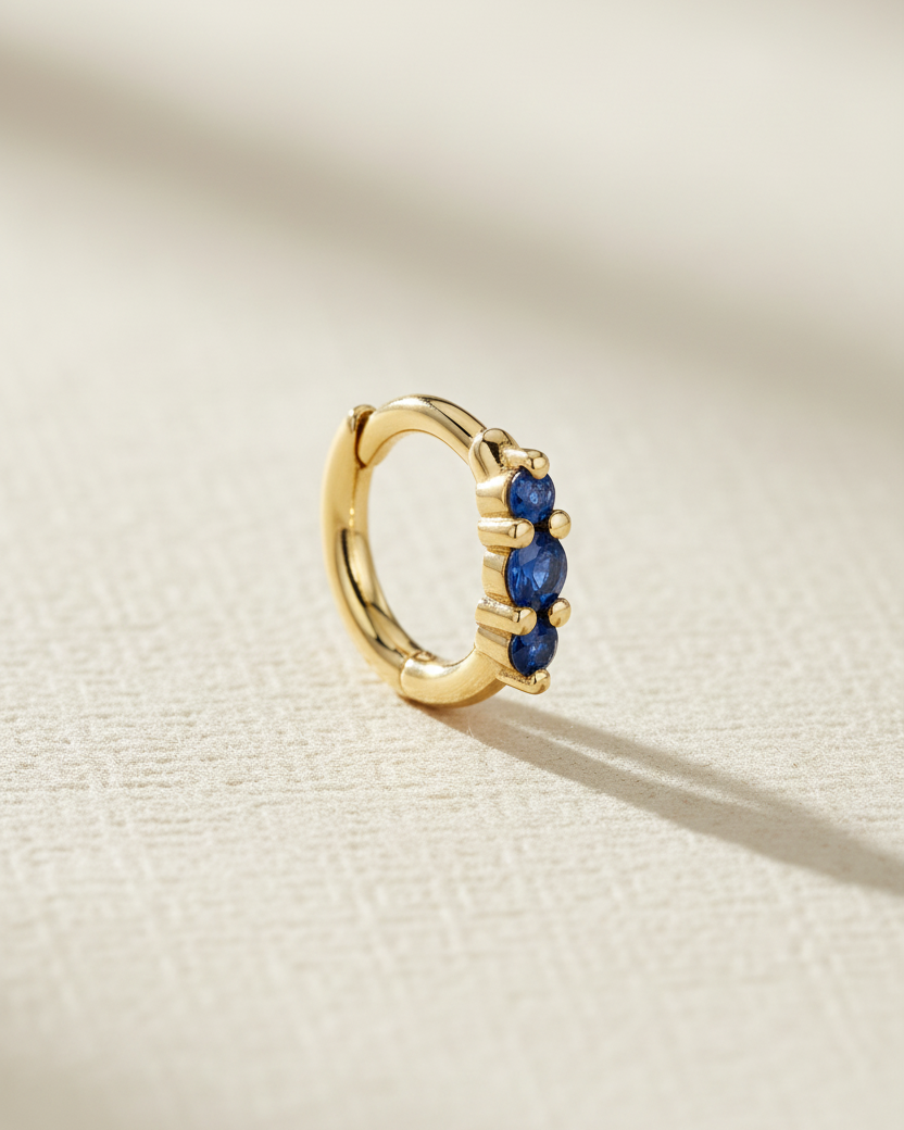 Audrey Mini Hoop With Sapphire