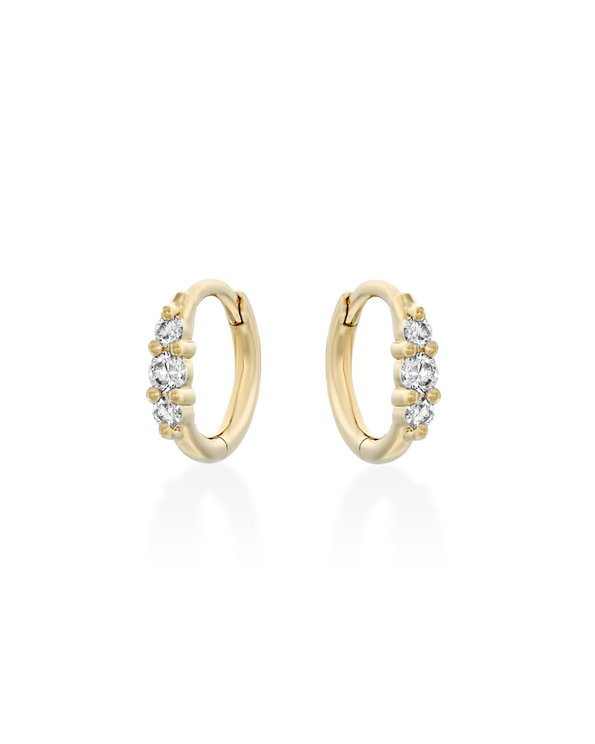 Audrey Mini Hoop Earring with White Diamonds