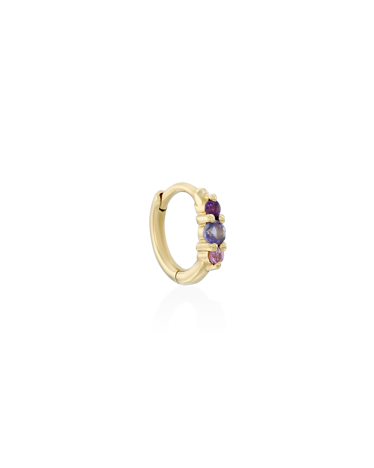 Audrey Mini Hoop Earring with purple stones
