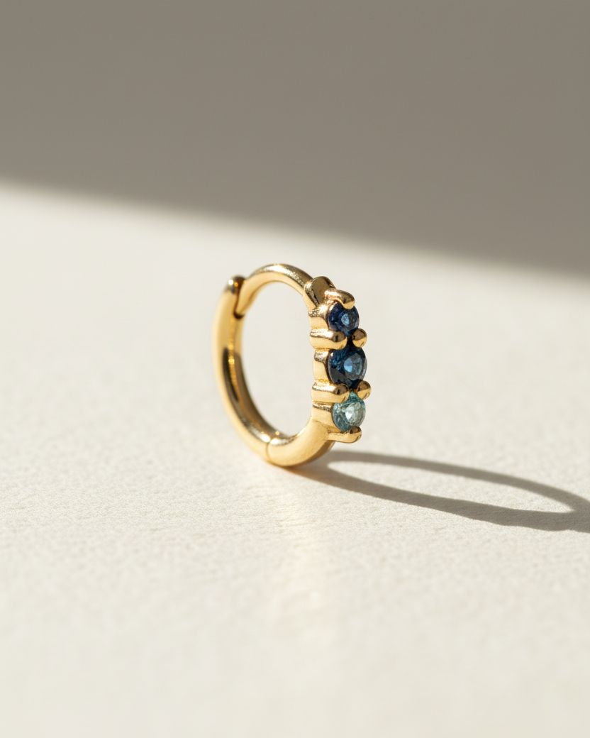 Audrey Mini Hoop Earring blue rainbow