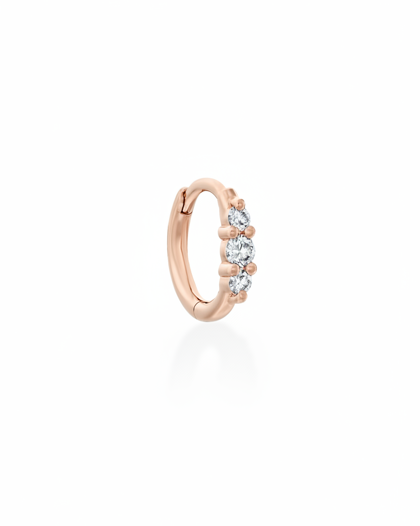 Audrey Mini Hoop Earring with White Diamonds