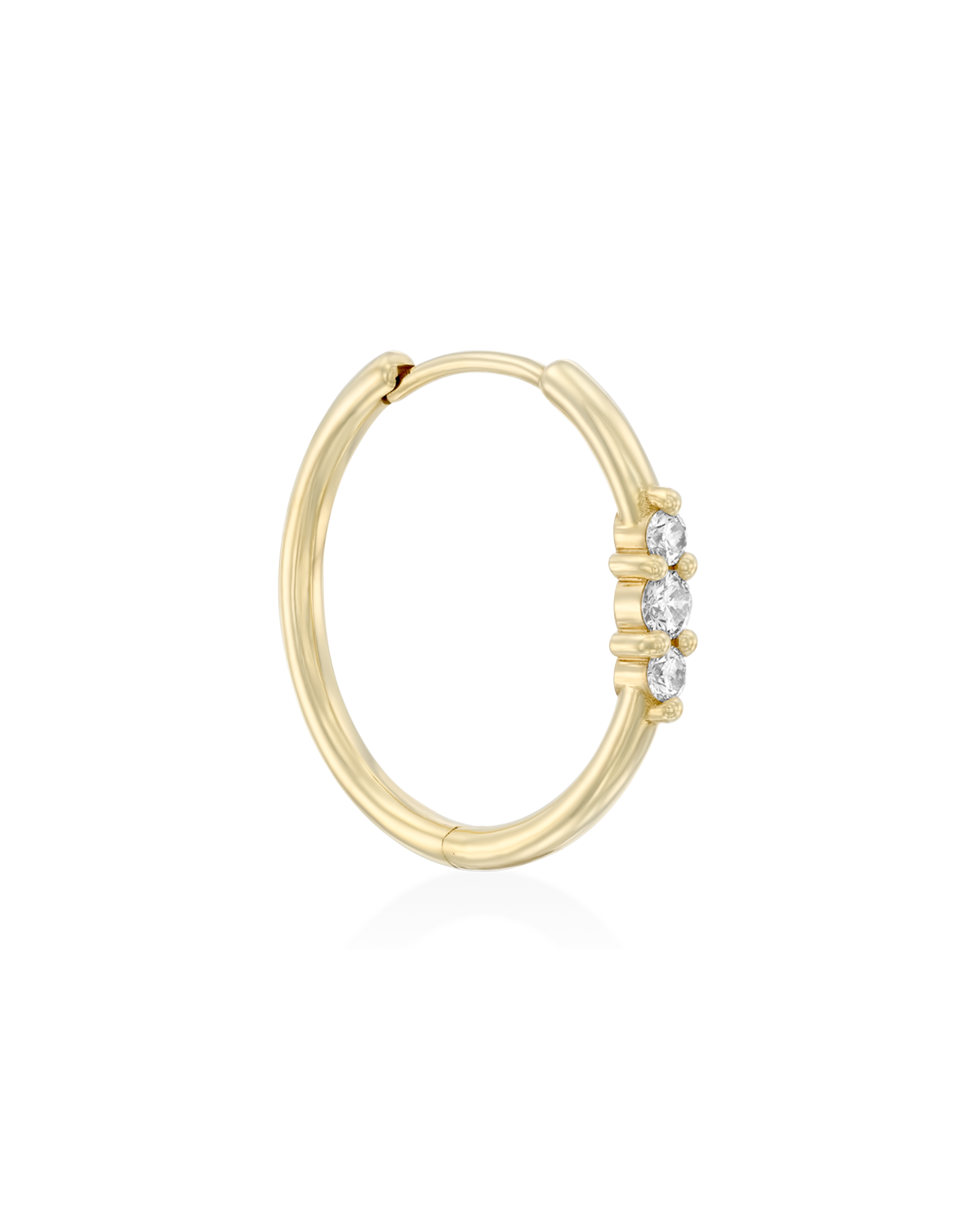 Enlarged Audrey Hoop Earring with White Diamonds