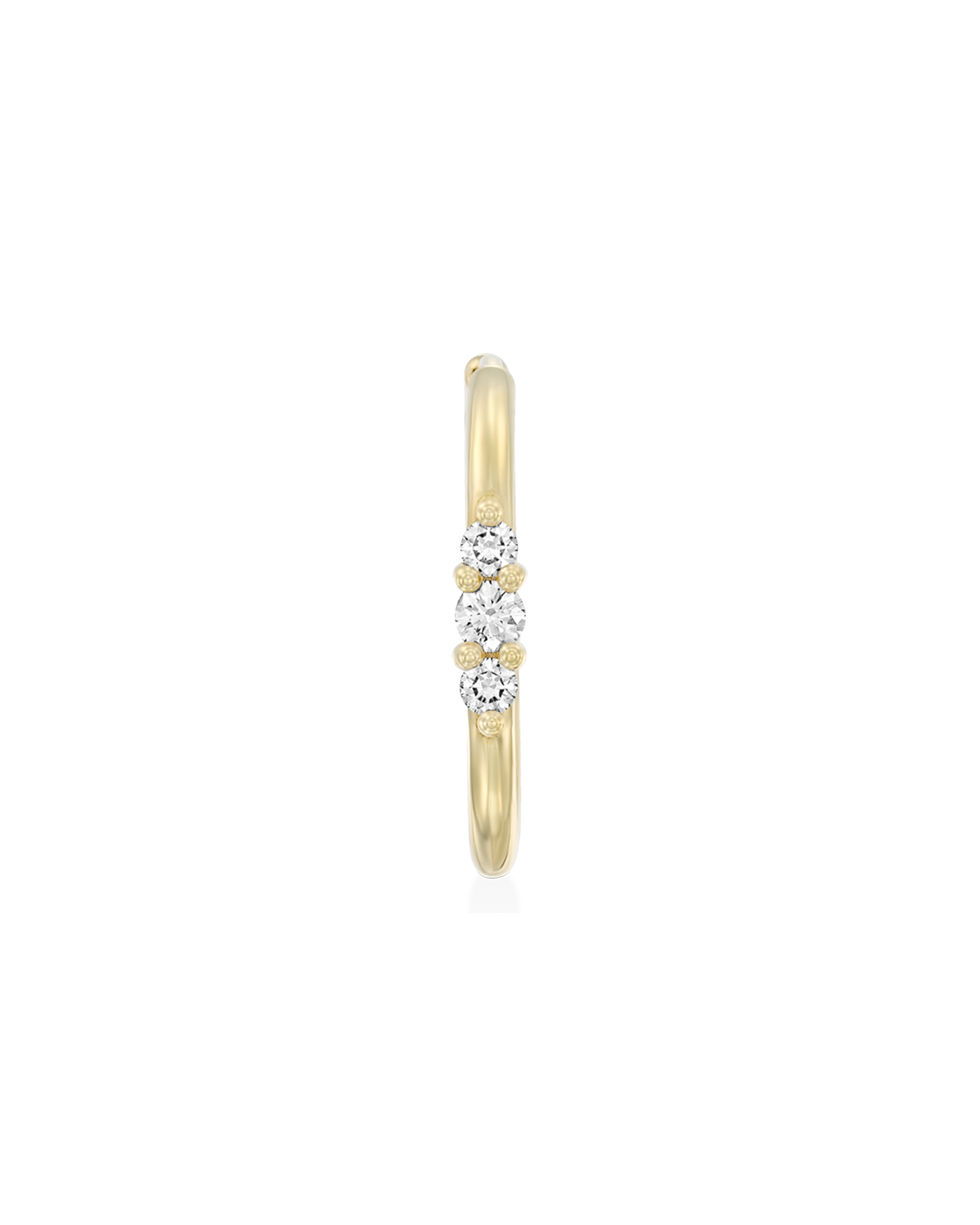 Enlarged Audrey Hoop Earring with White Diamonds
