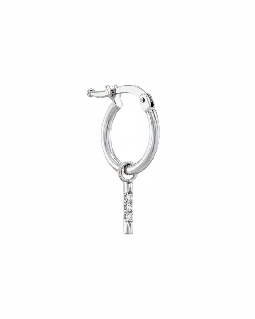 Hoop + Valerie Gold Earring with White Diamonds