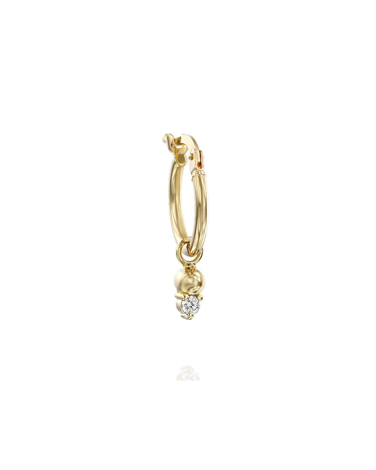 Hoop & Marie gold earring White diamond