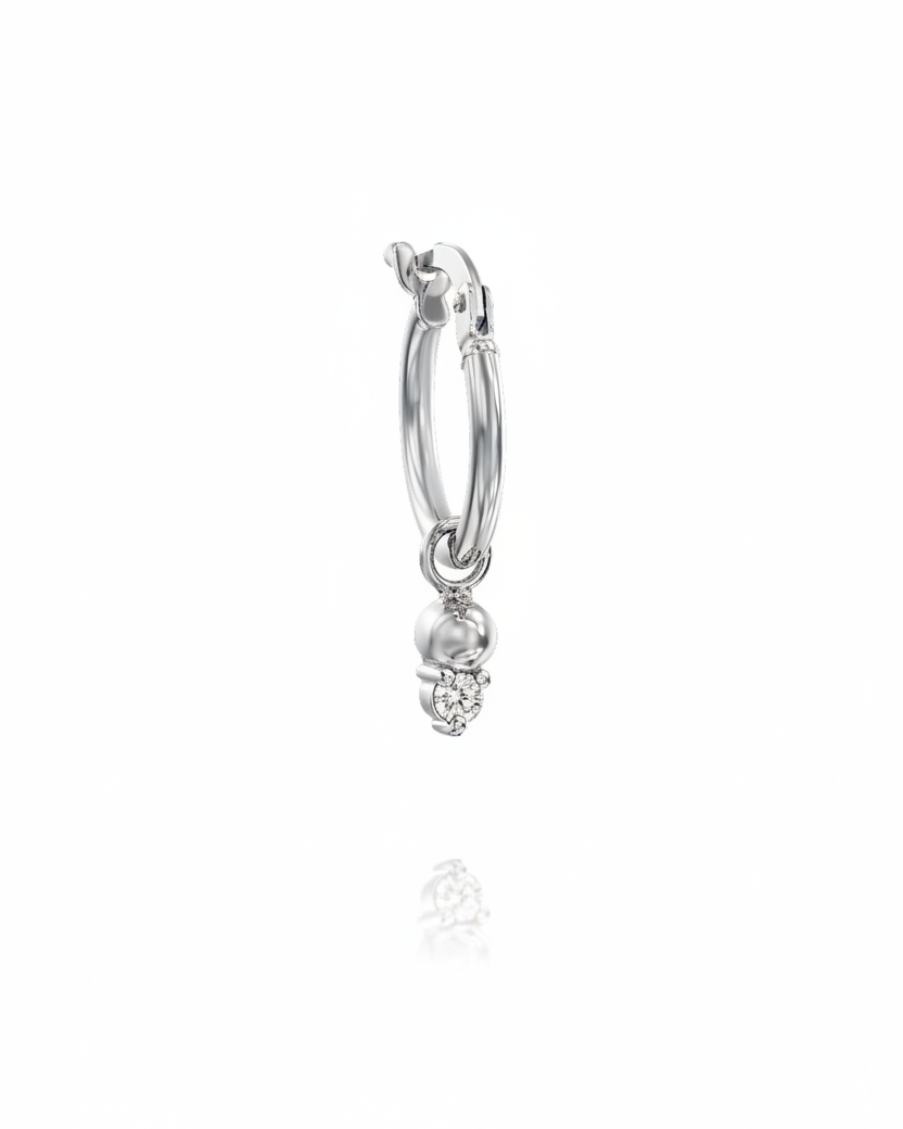 Hoop & Marie gold earring White diamond