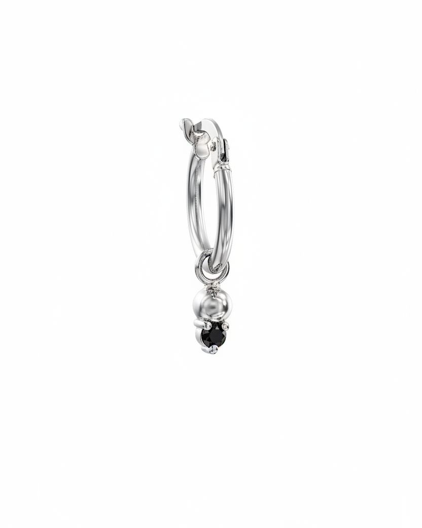 Hoop & Marie gold earring Black diamond
