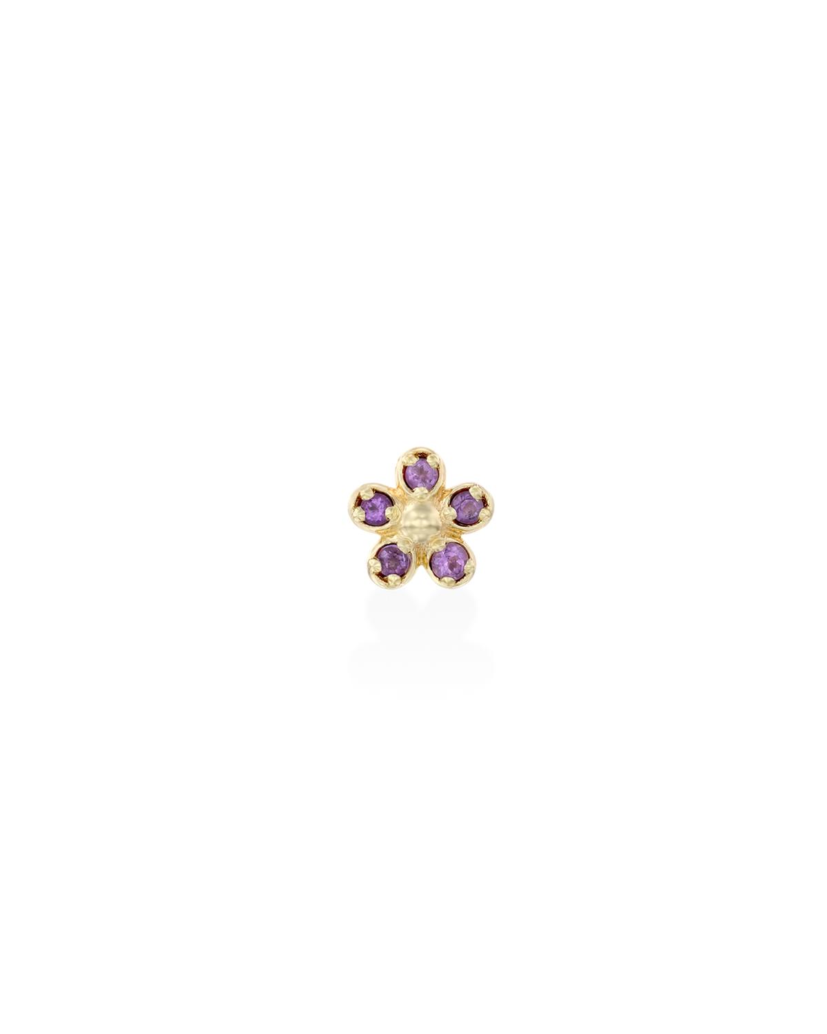 Flower Gold Earrings amethyst