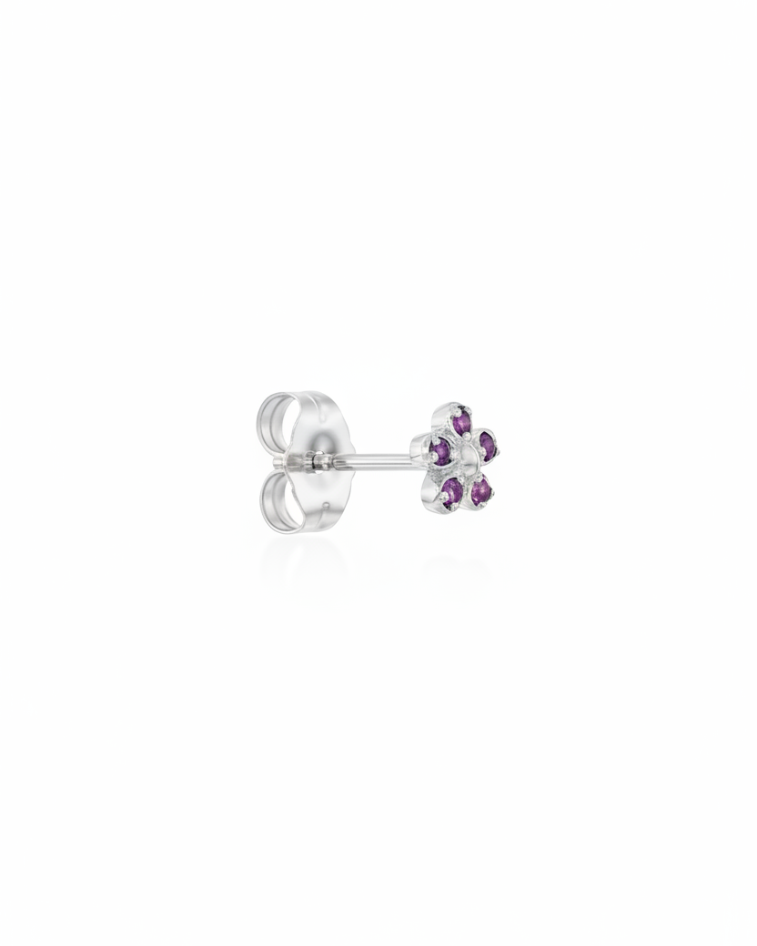 Flower Gold Earrings amethyst