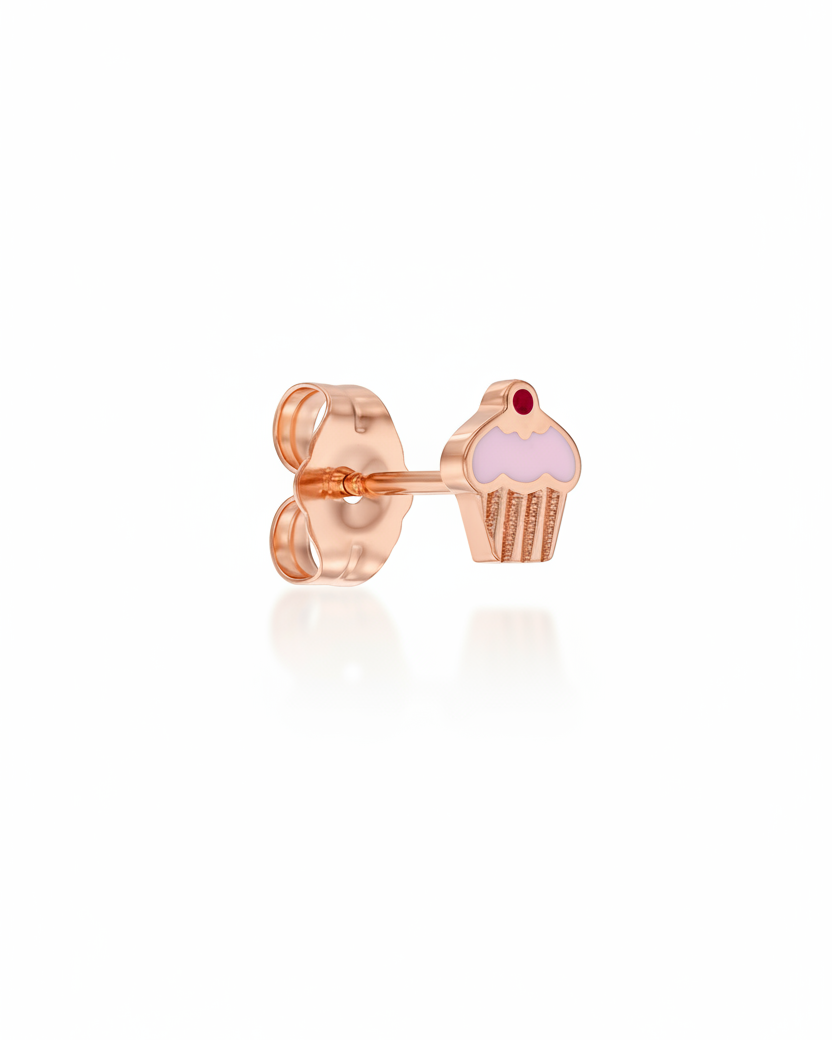 Cupcake Gold Earring