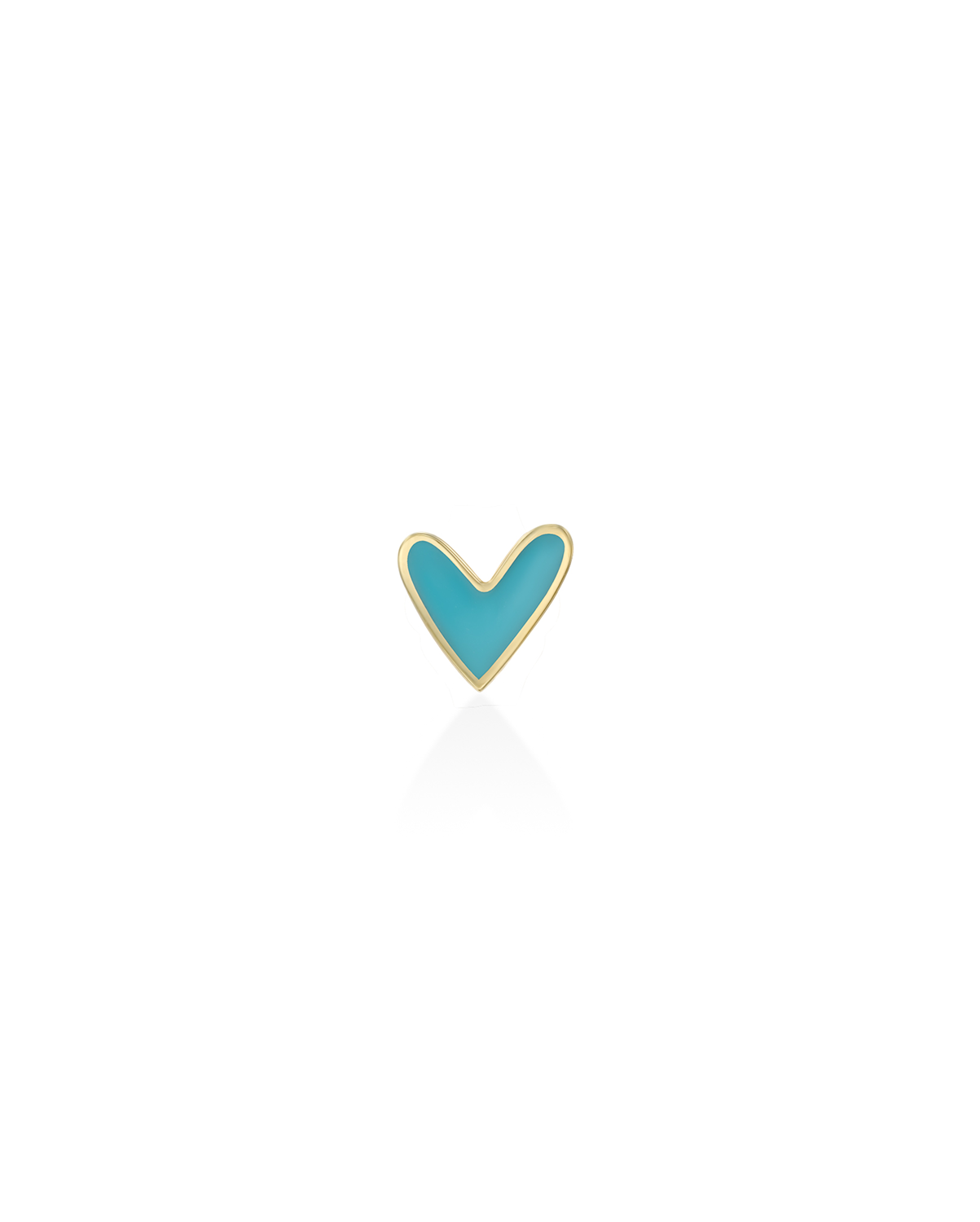 Turquoise Heart Gold Enamel Earring