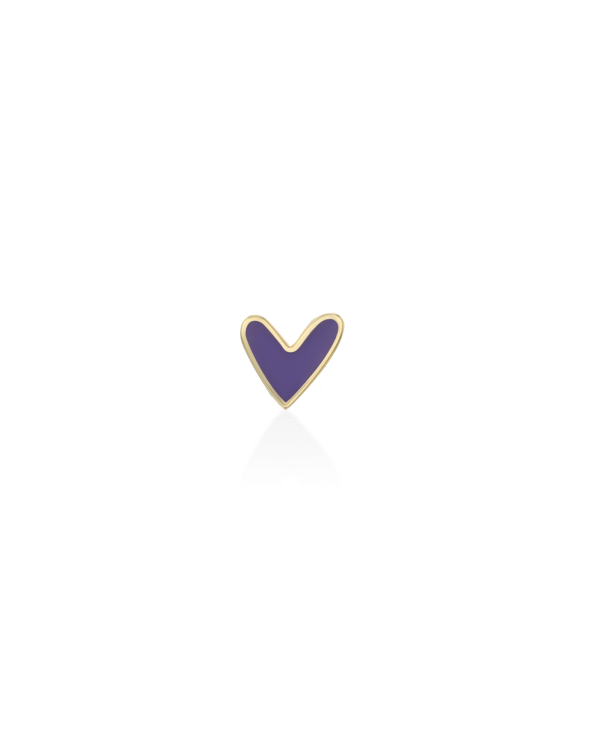 Purple Heart Gold Enamel Earring