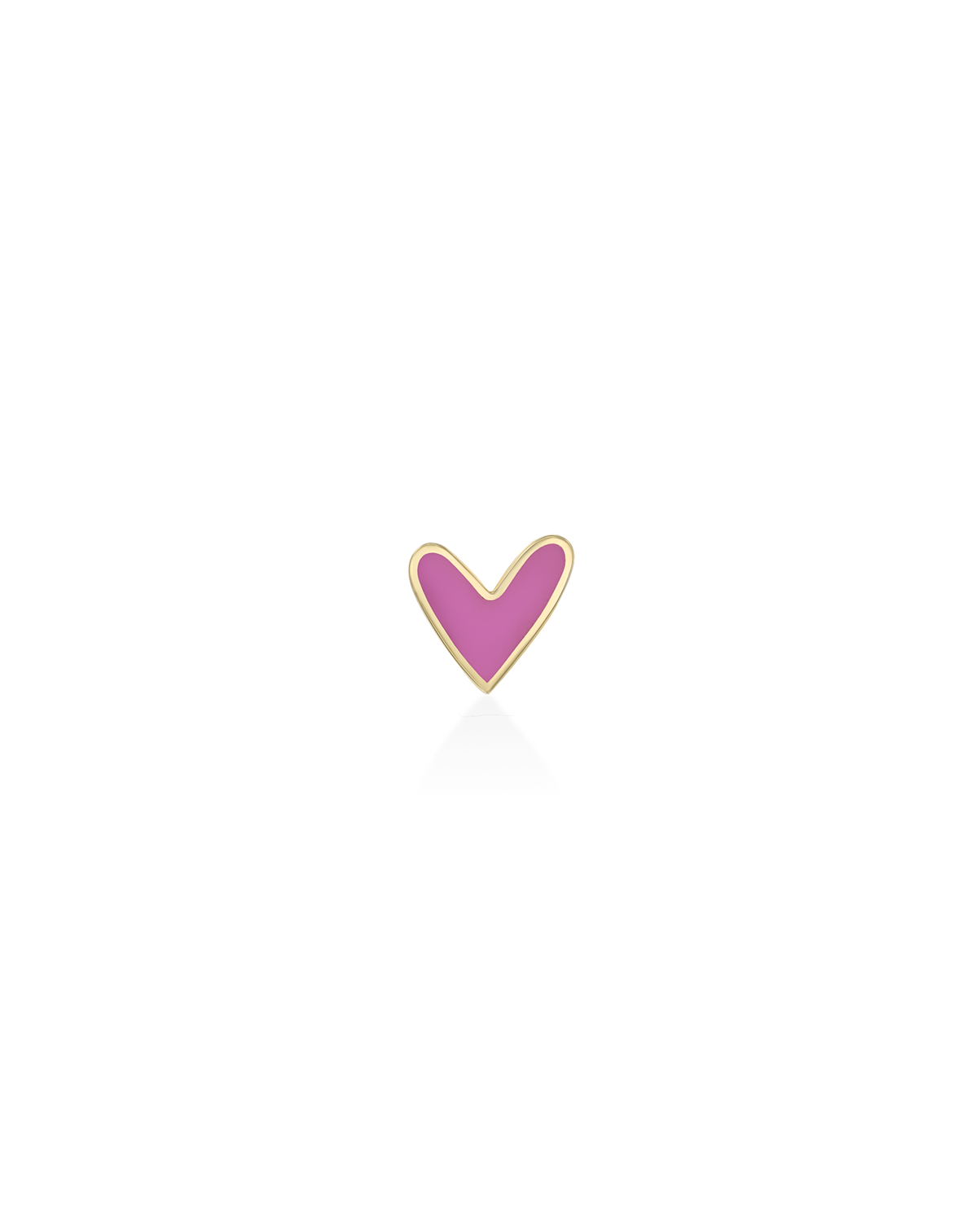 Pink Heart Gold Enamel Earring
