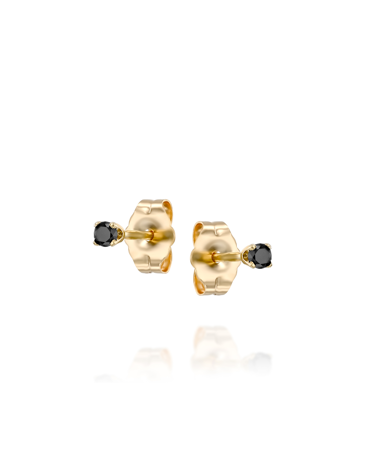 Martina Gold Earring 2mm Black Diamond