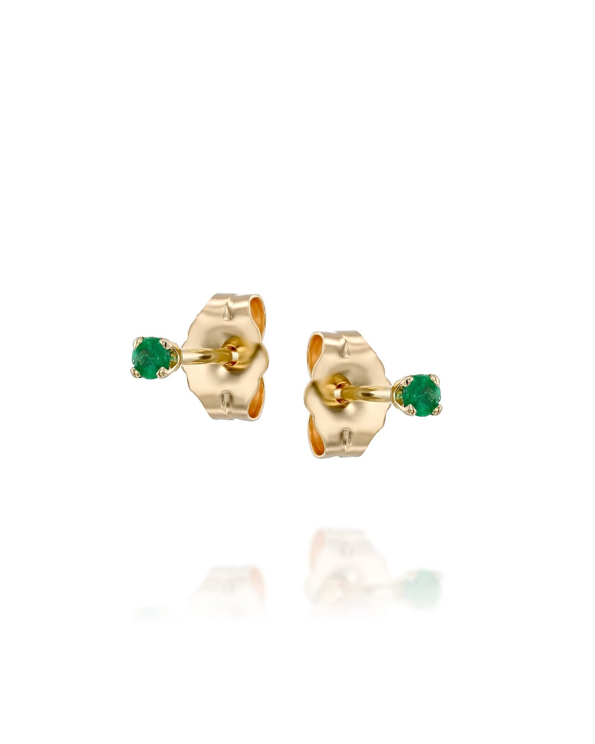 Martina Gold Earring 2mm Emerald
