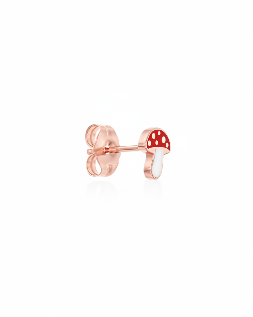 Mushroom Gold Earring