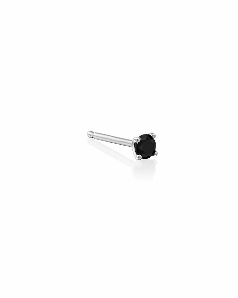 Martina Gold Earring 3mm Black Diamond