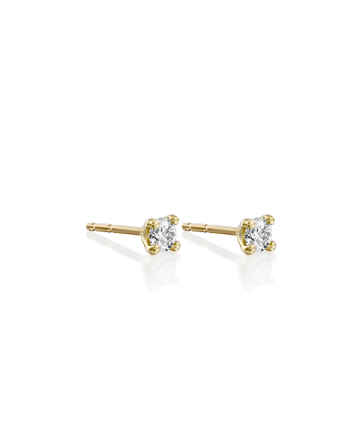Martina Gold Earring 3mm White Diamond