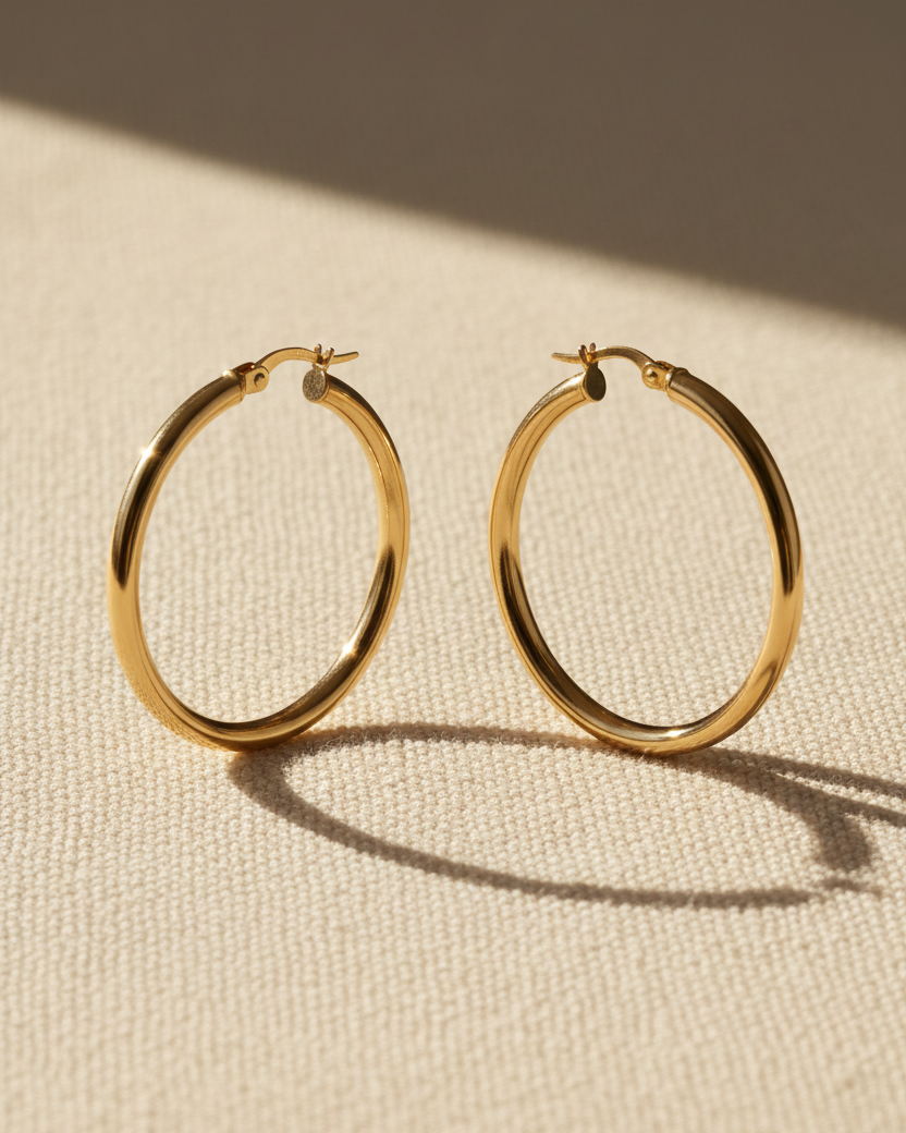 Brandy Gold Hoop Earring 50 mm