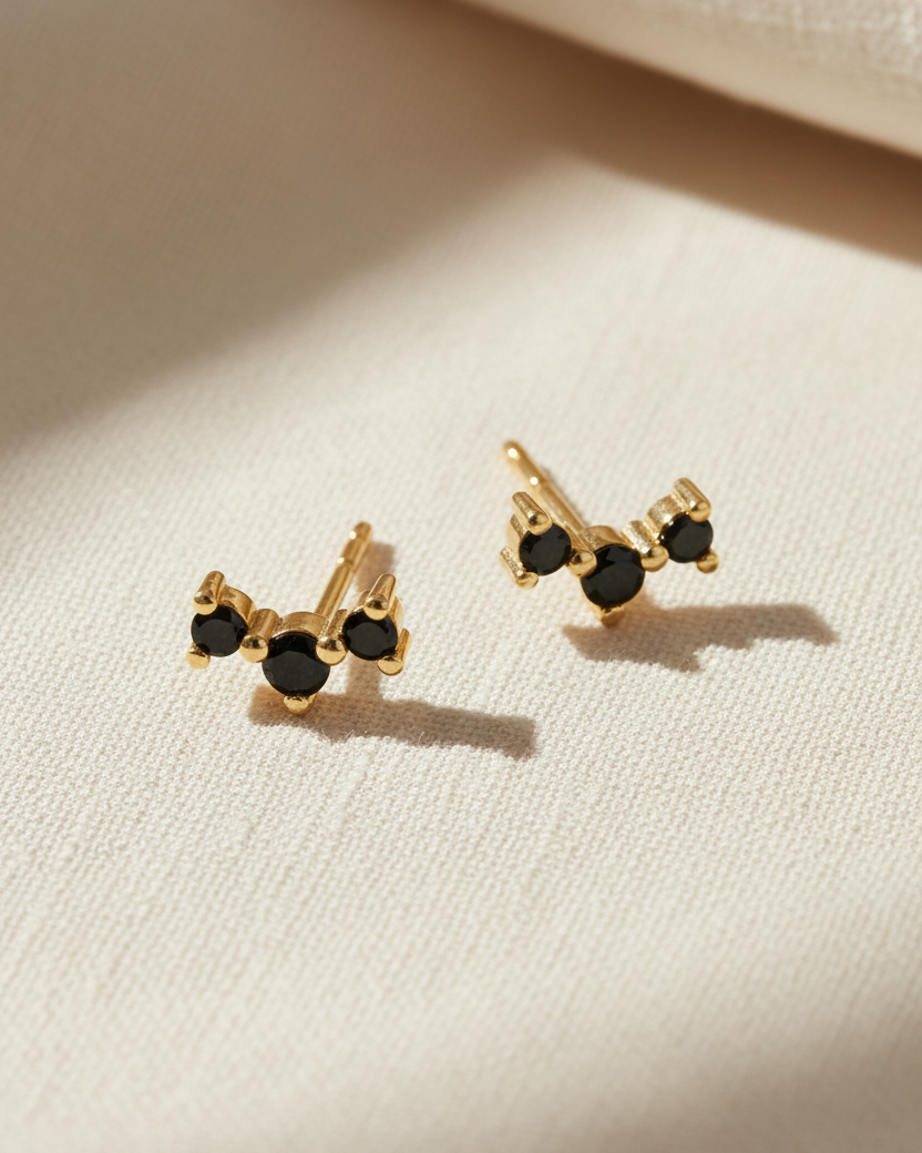 Frida Black Diamond Earring