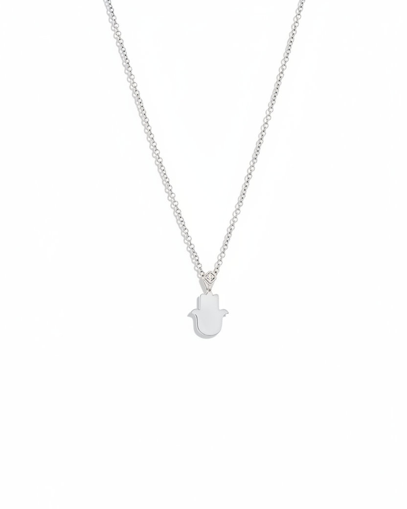 Hamsa Gold Necklace Diamond