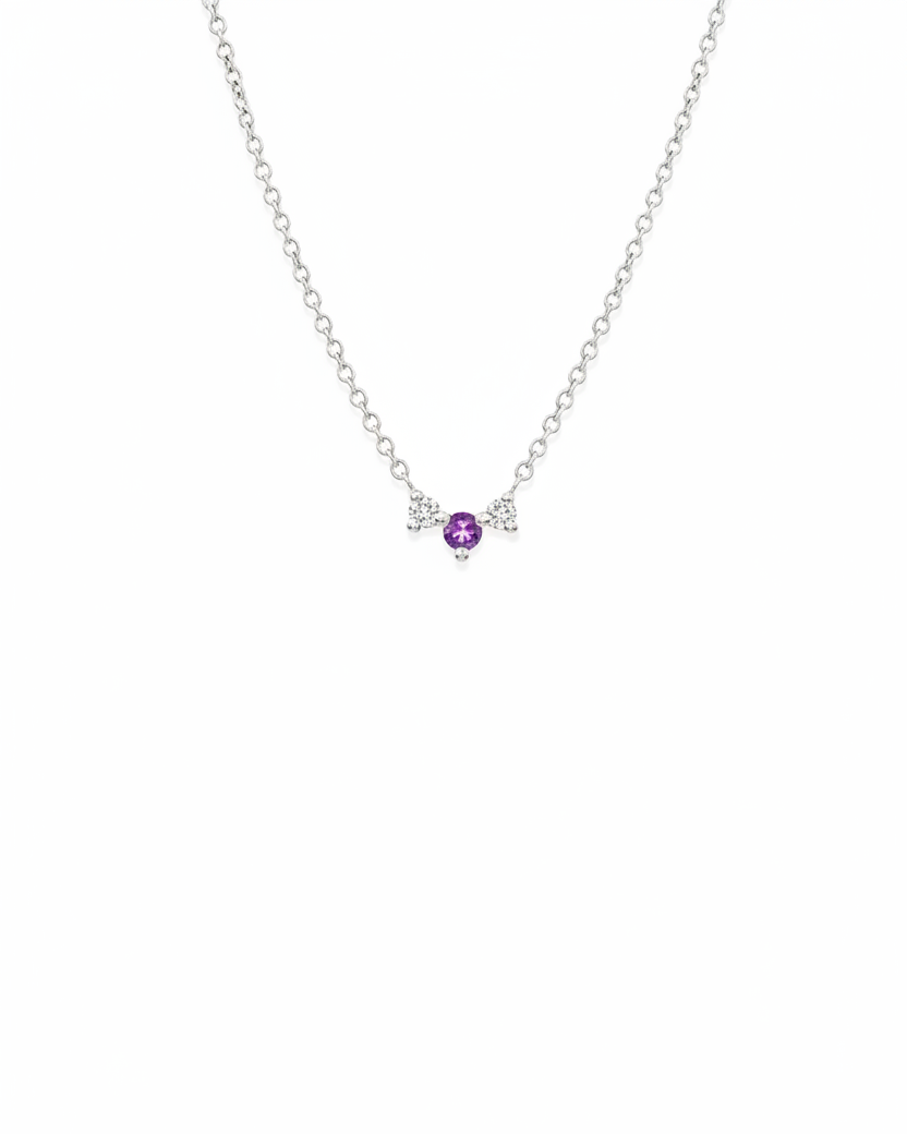 Frida amethyst and white diamonds Necklace