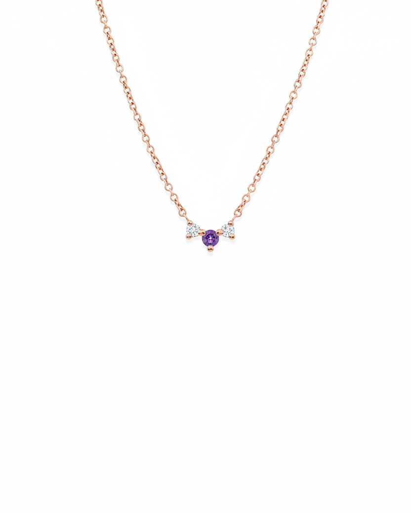 Frida amethyst and white diamonds Necklace