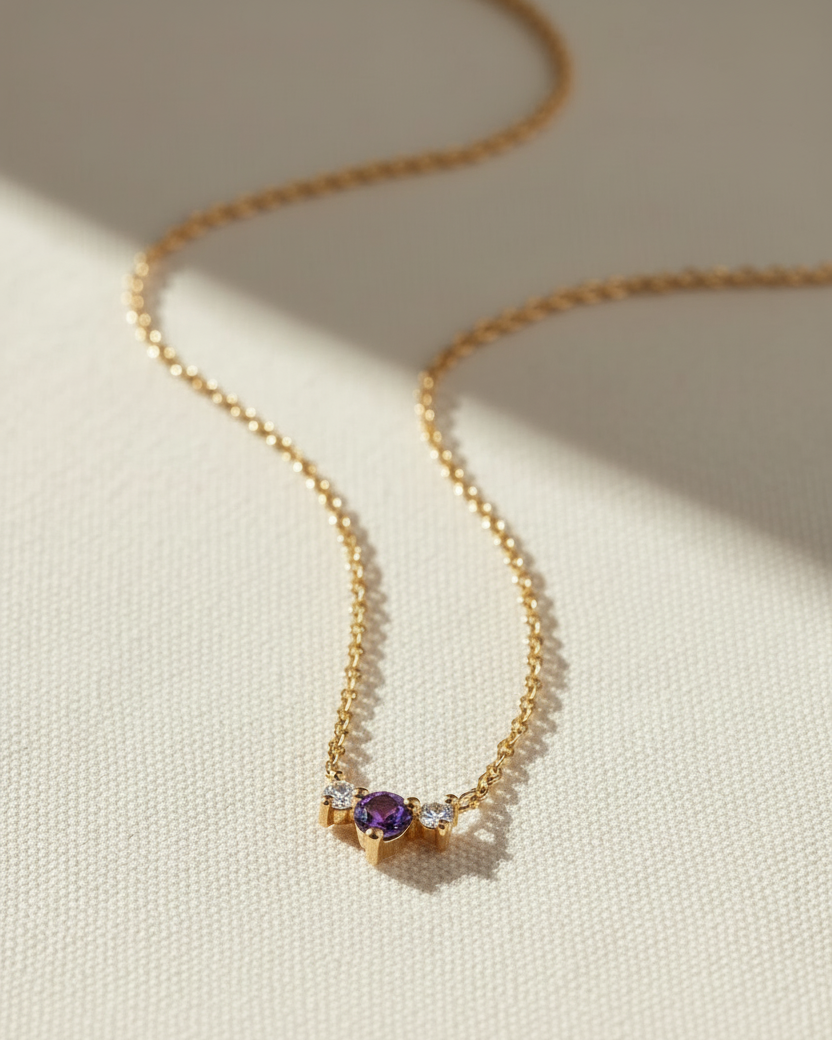 Frida amethyst and white diamonds Necklace