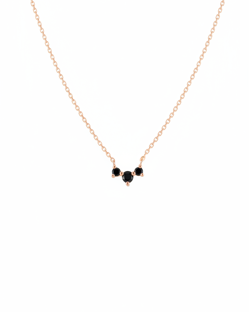 Frida Necklace with Black Diamonds