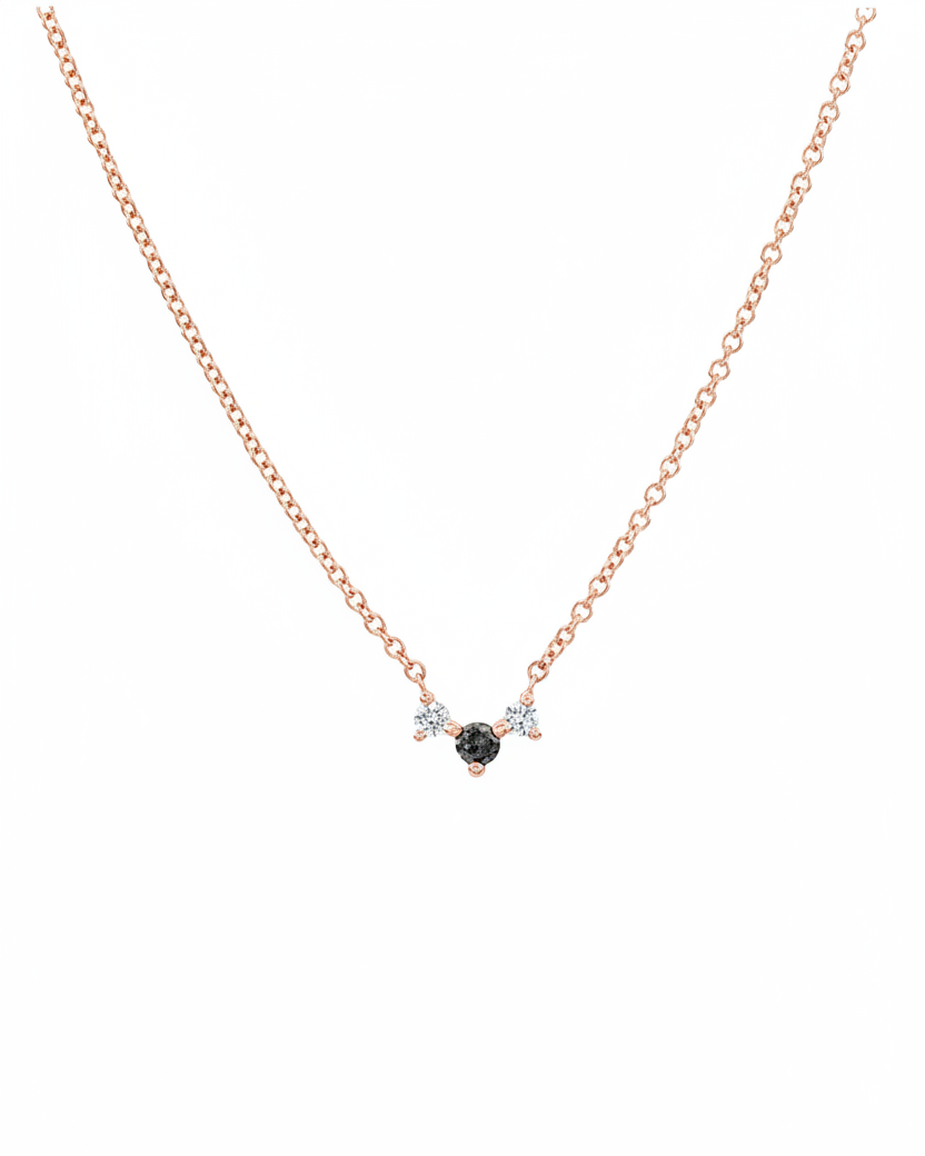 Frida Necklace with White & Gray Diamonds