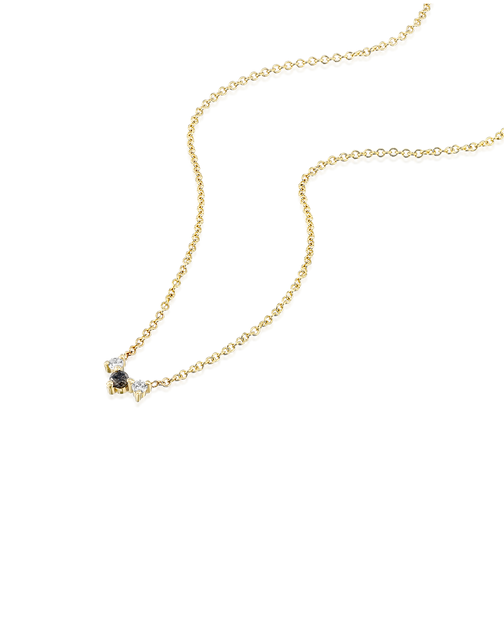 Frida Necklace with White & Gray Diamonds