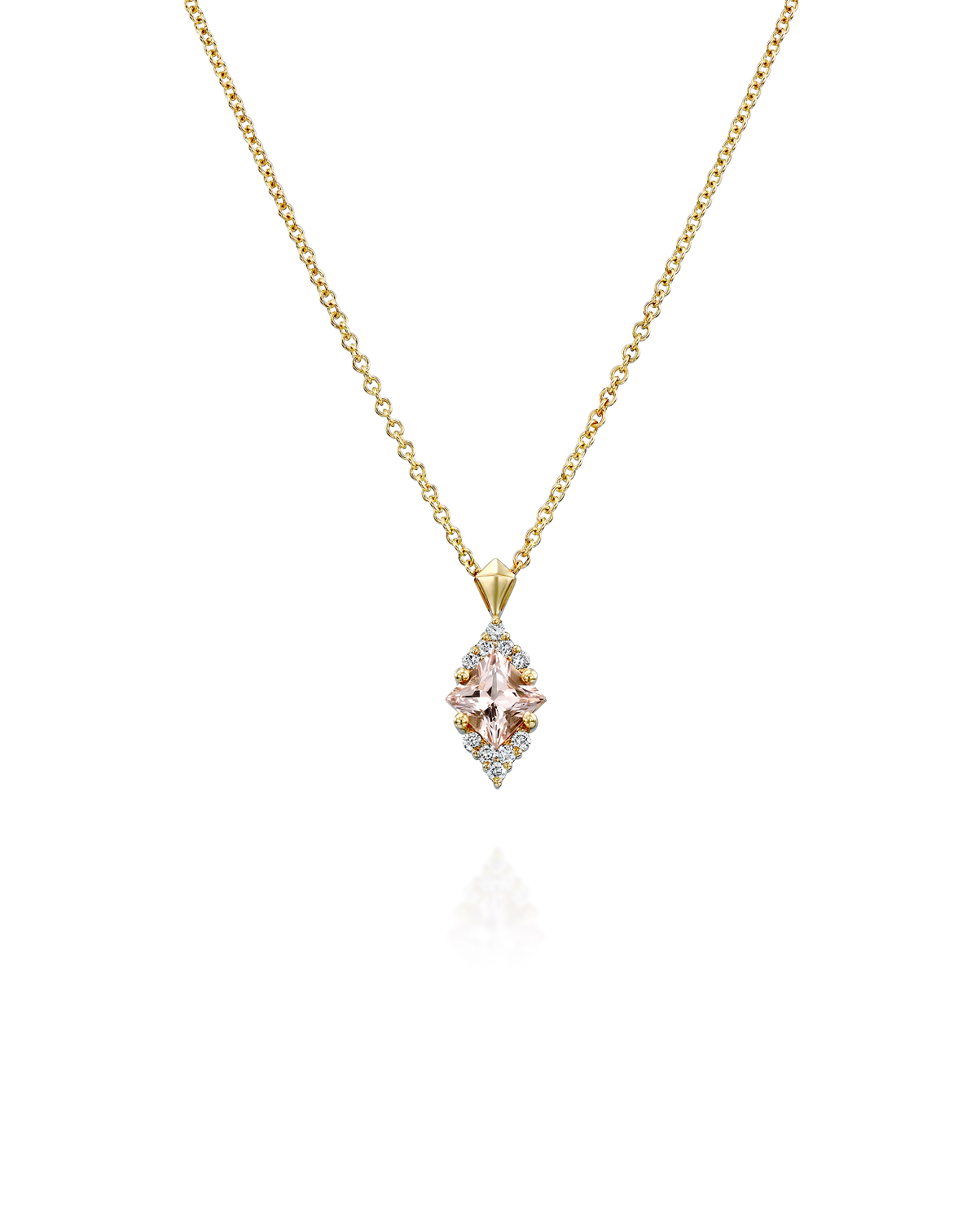 Juliette Necklace With Diamonds and Morganite