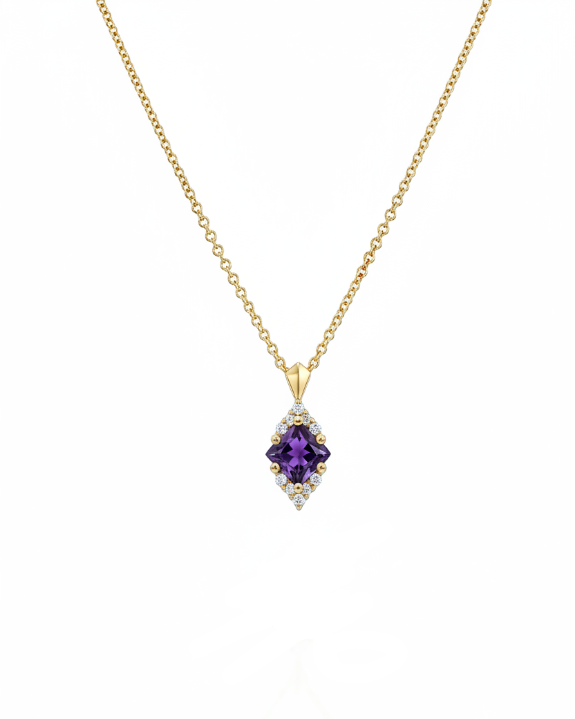 Juliette Necklace With Diamonds and Amethyst