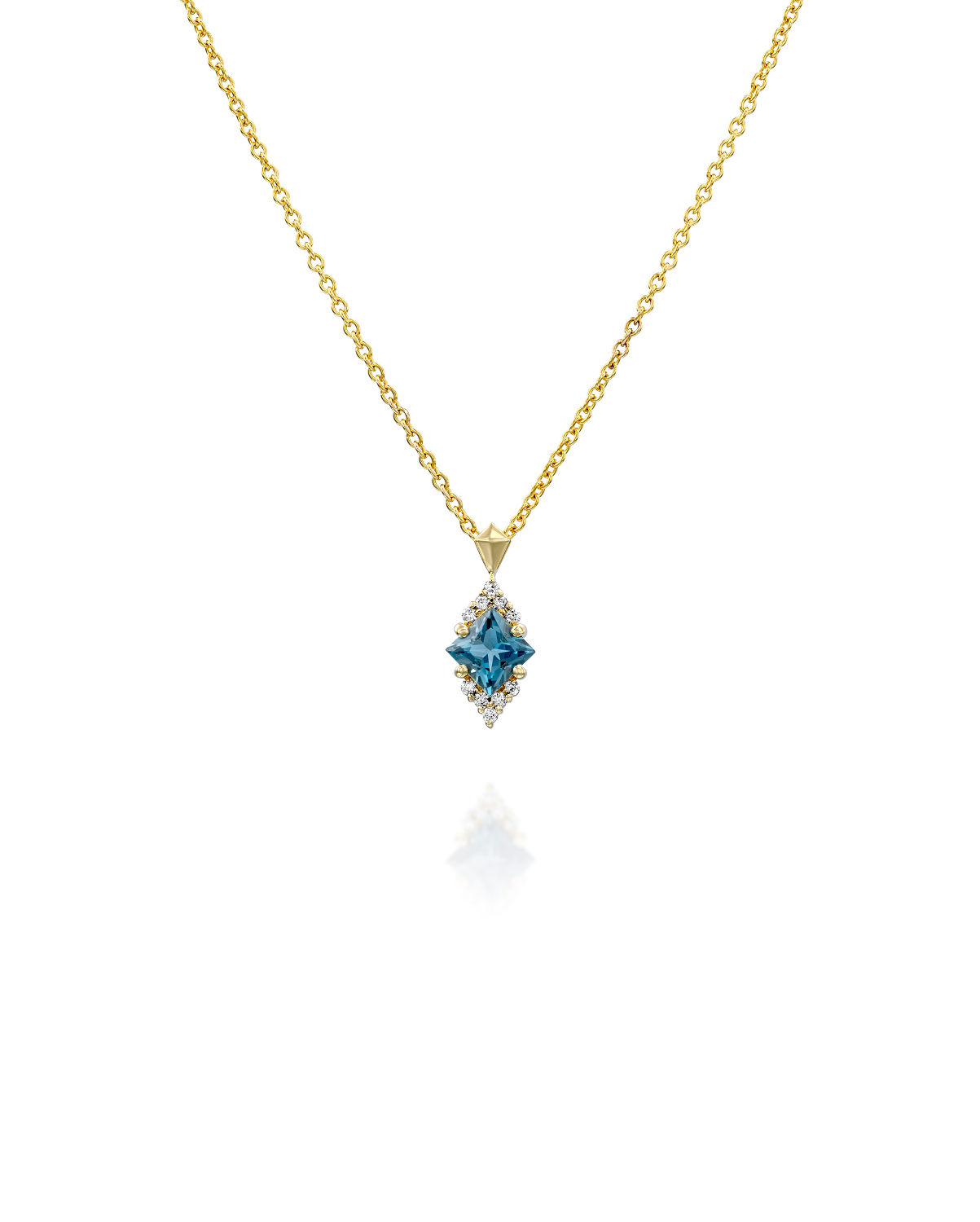 Juliette Necklace With Diamonds and Blue Topaz