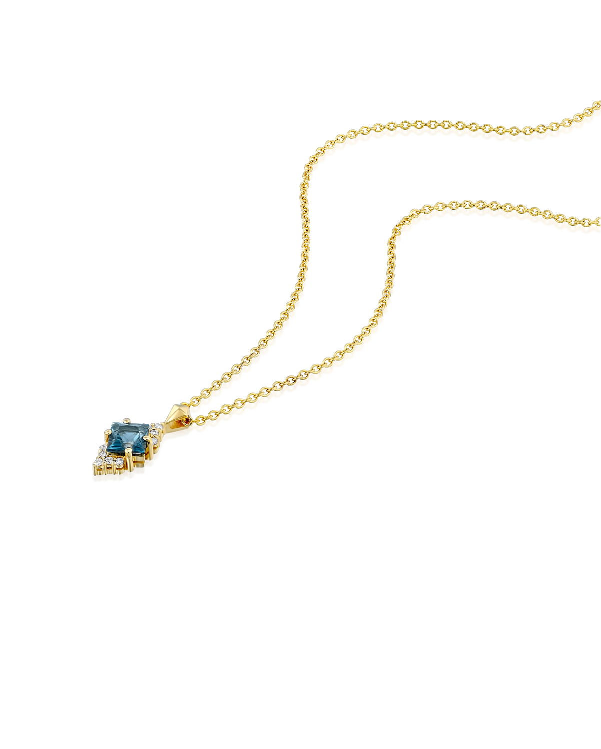 Juliette Necklace With Diamonds and Blue Topaz