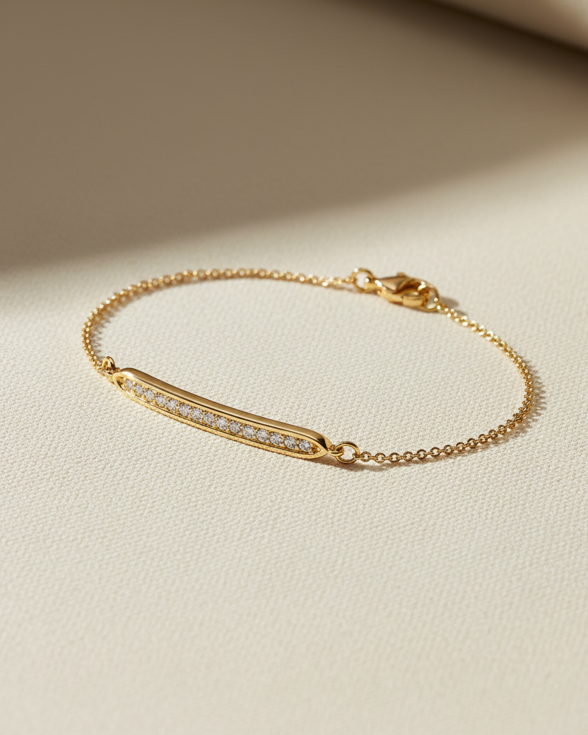 Florence Gold Bracelet White Diamonds