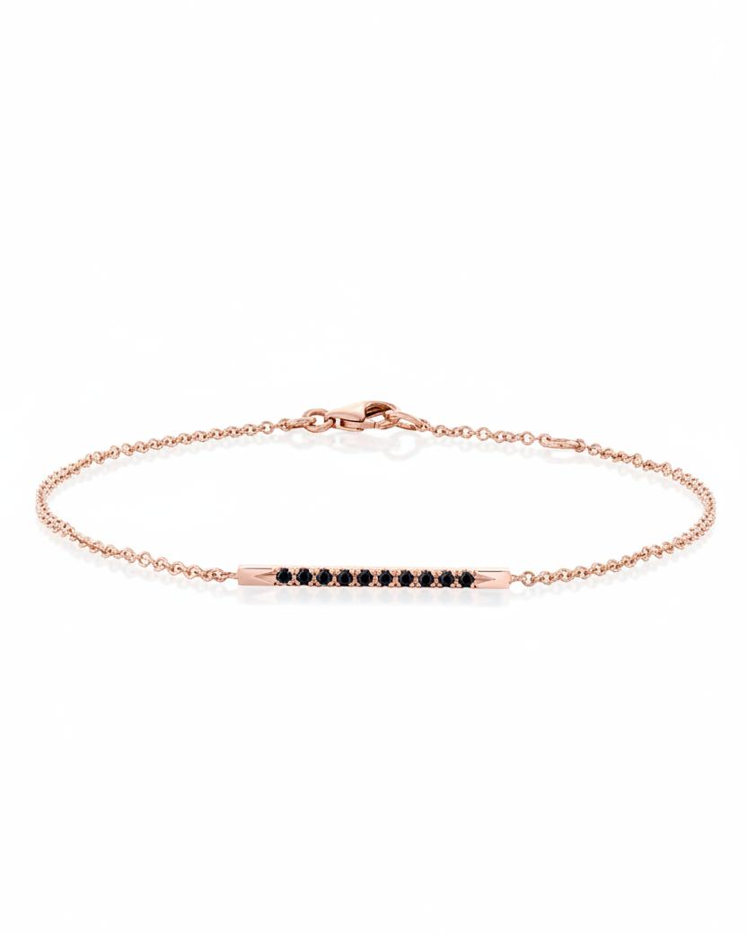 Andrea Gold Bracelet Set With Black Diamonds